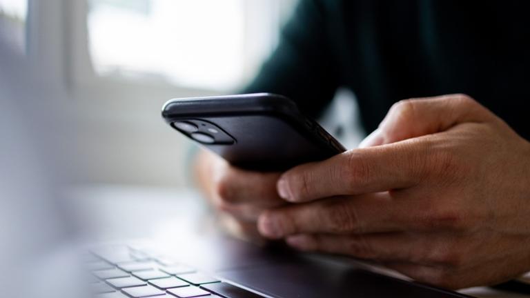 Typing on smartphone