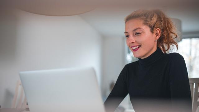 Woman using computer