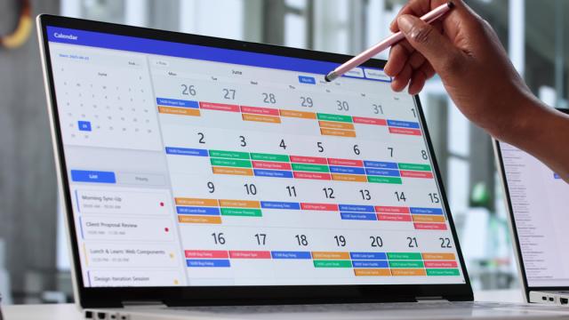 Calendar on laptop