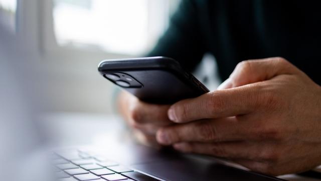 Typing on smartphone